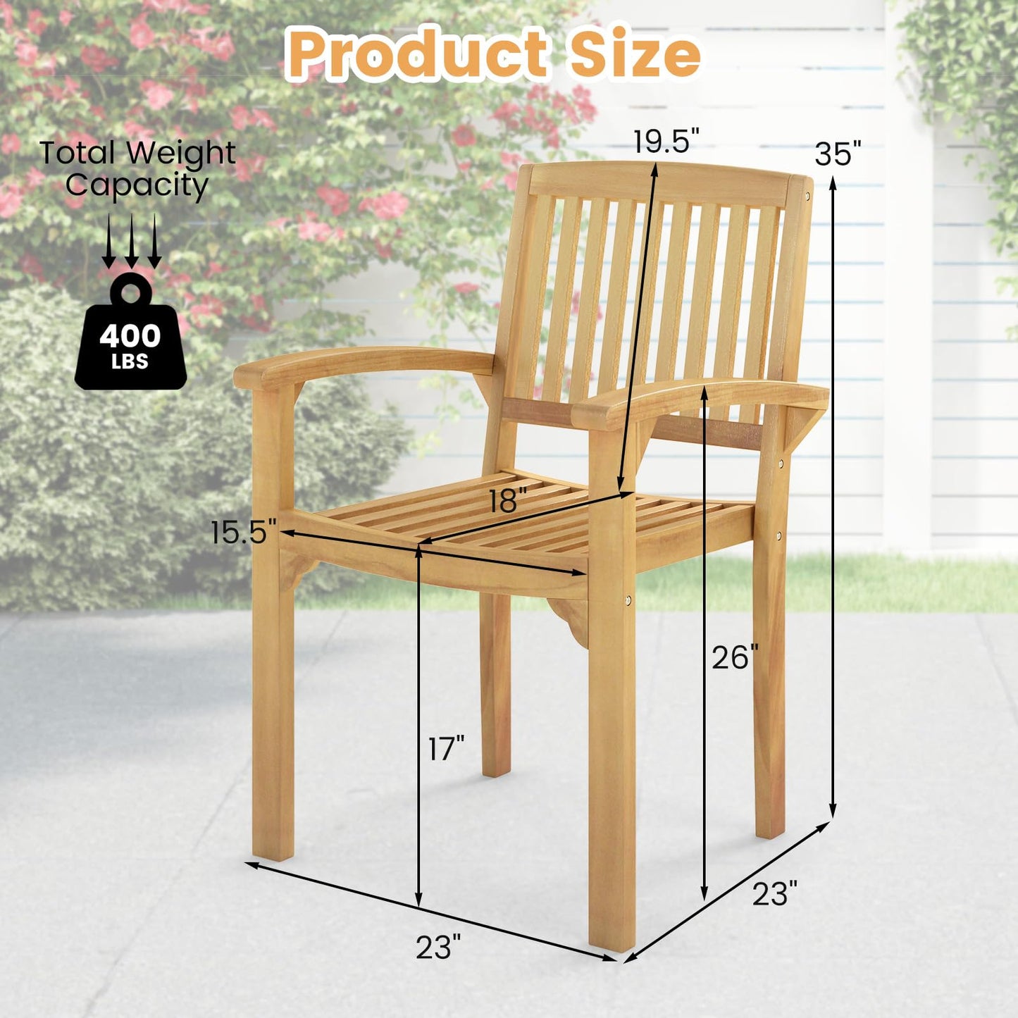 Tangkula Outdoor Patio Wppd Dining Chair（1/2/4）
