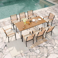 Tangkula 9 Piece Patio Dining Set Outdoor Dining Furniture Set