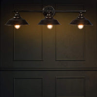 Tangkula Vanity Light, 3 Light Wall Sconce, Industrial Metal Wall Mount Lamp(Black)