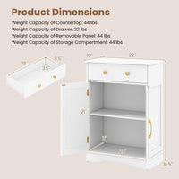 Tangkula Bathroom Floor Cabinet for Living Room