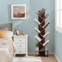 Tangkula 10 Tier Tree Bookshelf with Drawer