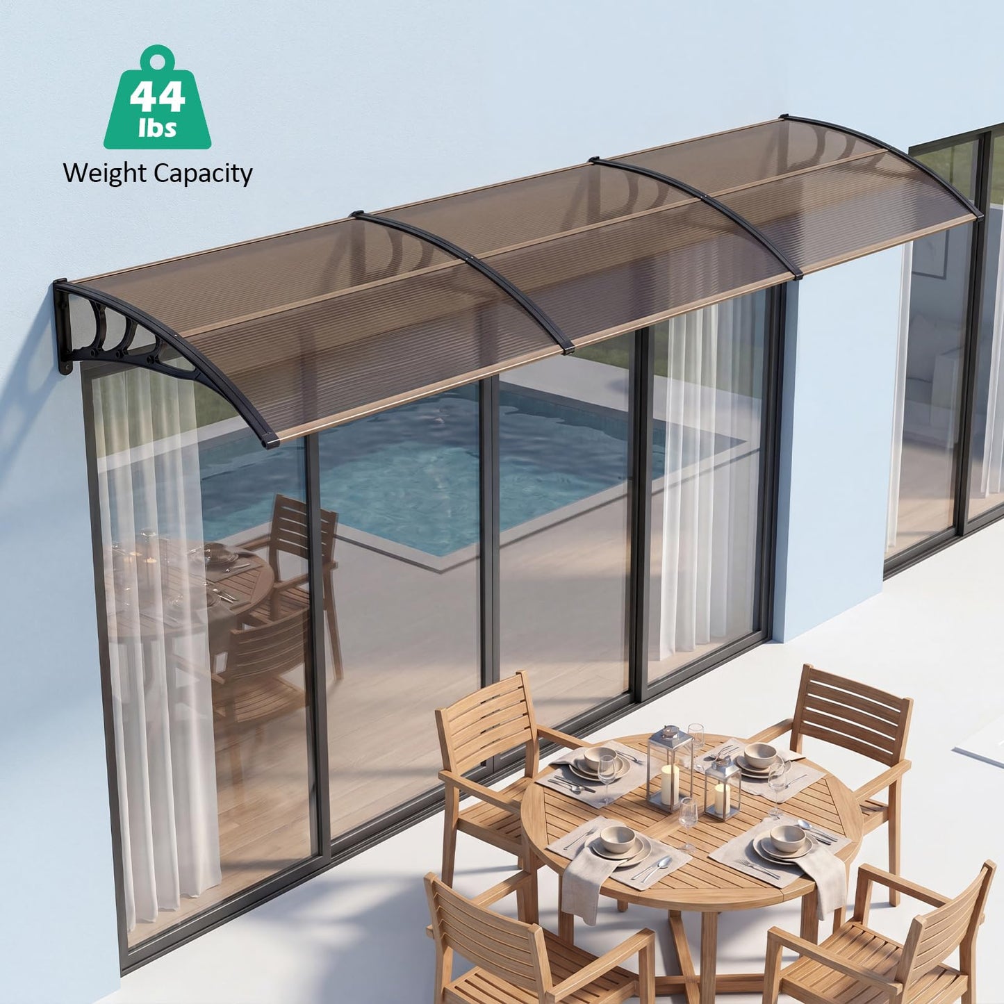 Tangkula 30" x 39" Window Awning for Sunlight Rain Snow Protection