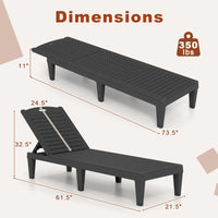 Tangkula Chaise Longue d'extérieur, Lot de 2 pour Piscine