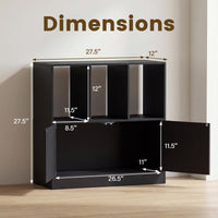 Tangkula 3-Tier Bookshelf with Cabinet for Study Home Office Living Room