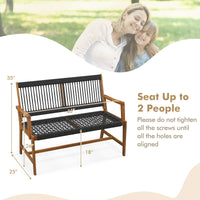 Tangkula Outdoor Acacia Wood Bench