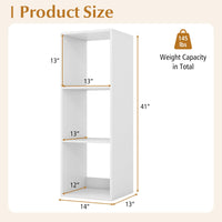 Tangkula 3-Cube Bookcase, 4-Tier Bookshelf with Open Compartments