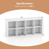 Grande bibliothèque horizontale sur pied Tangkula avec 8 étagères ouvertes et 2 kits anti-basculement