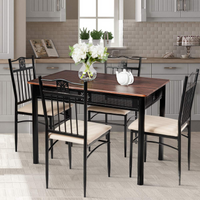 Tangkula 5 Pieces Dining Table and Chairs Set