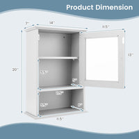 Tangkula Bathroom Cabinet With Door and Open Shelf