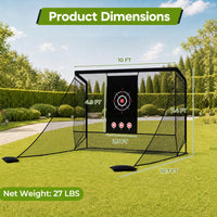 Tangkula 10 FT x 7.4 FT Golf Practice Hitting Net with Carry Bag