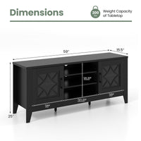 Tangkula Farmhouse TV Stand for TVs Up to 65-in, Classic Media Entertainment Center w/Glass Door Cabinets & 4 Adjustable Shelves