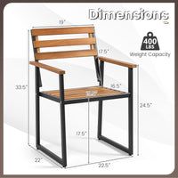 Tangkula Acacia Wood Outdoor Dining Chairs Set