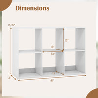 Tangkula 6-Cube Bookcase, 3-Tier Bookshelf with Open Compartments