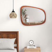 Miroir asymétrique abstrait de forme irrégulière Tangkula, miroir mural irrégulier de 67,3 cm x 53,3 cm avec cadre rustique