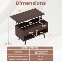 Tangkula Lift Top Coffee Table for Living Room