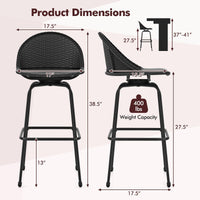 Tabourets de bar pivotants en rotin Tangkula Chaises de comptoir de terrasse