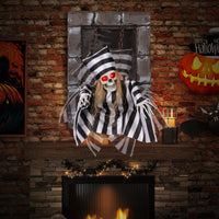 Décoration d'Halloween animée Tangkula, prisonnier crâne suspendu de 45 cm