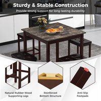 Tangkula 5-Piece Counter-Height Bar Table Set
