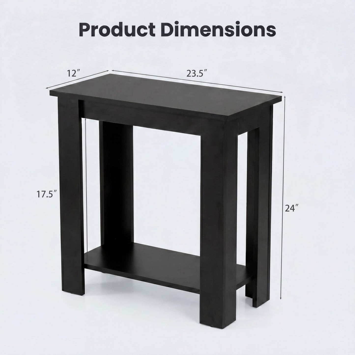 Tangkula 2-Tier Wooden Narrow End Table