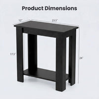 Tangkula 2-Tier Wooden Narrow End Table