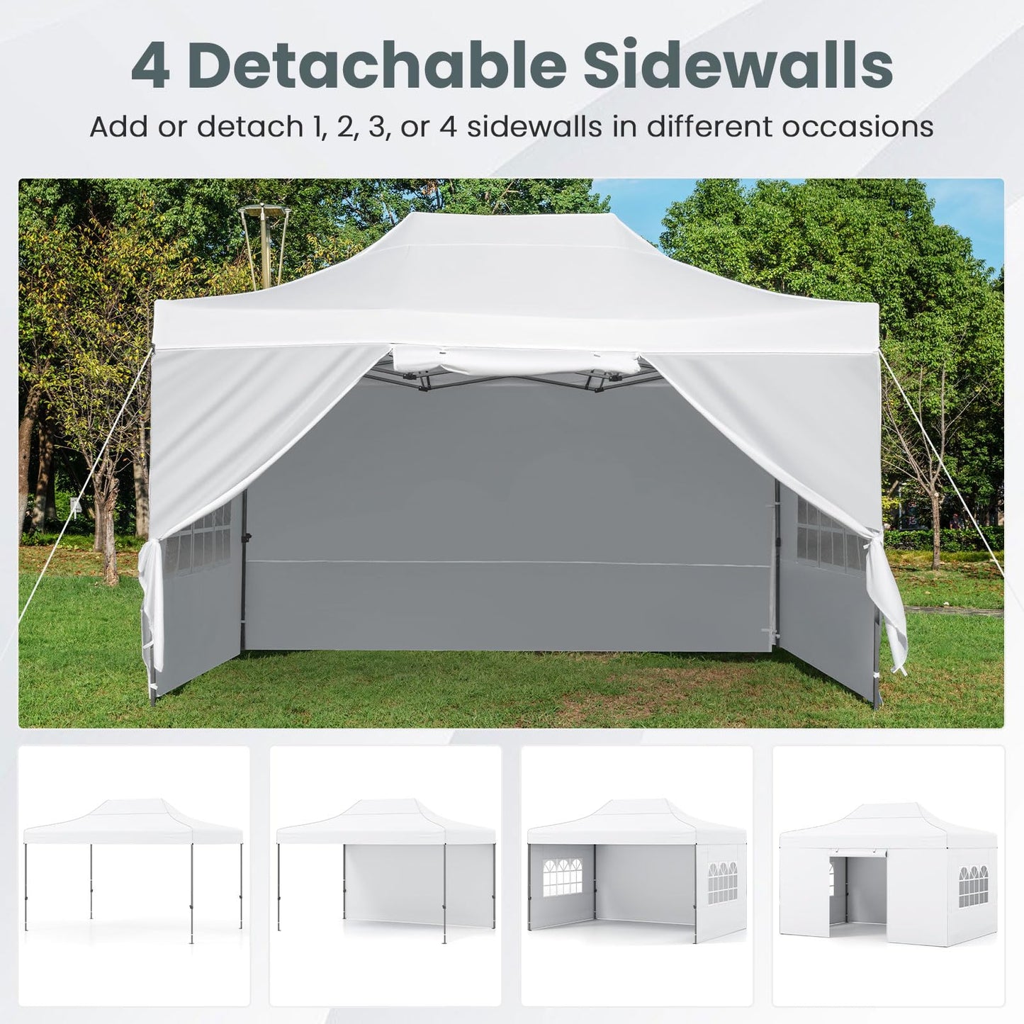 Tangkula Tonnelle Pop-up 3x4,2 m pour Plage, Fêtes, Événements, Camping