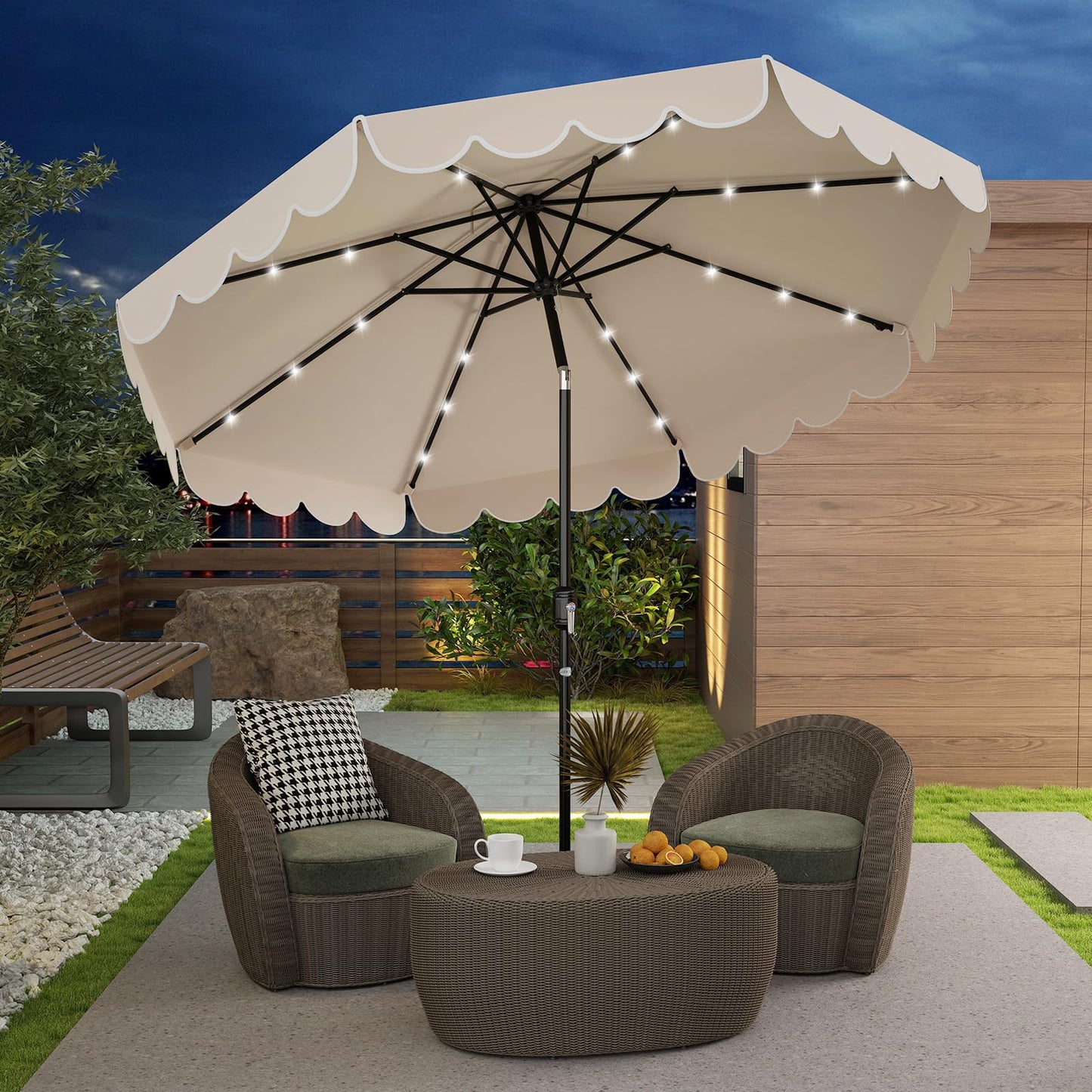 Tangkula 9.5 FT Solar Patio Umbrella