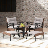 Tangkula 5 Pieces Wicker Patio Furniture Set