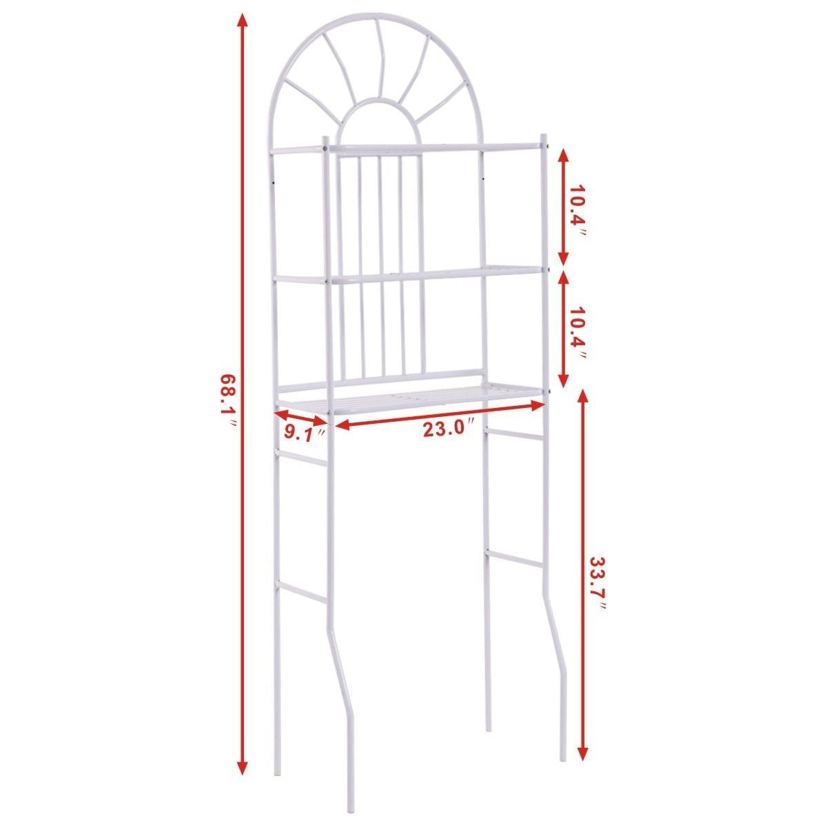 Tangkula 3 Tier Toilet Shelf Bathroom Space