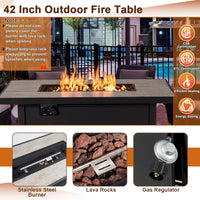 Tangkula 42 Inch Propane Fire Pit Table