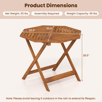 Table de salle à manger Tangkula en bois pour patio avec trou pour parasol de 5 cm