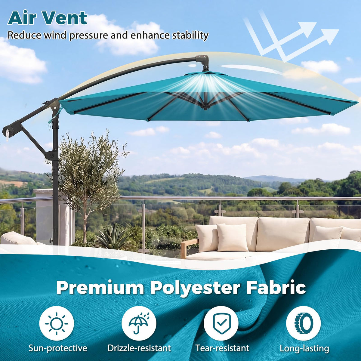 Tangkula 10ft Patio Umbrella with Base Included