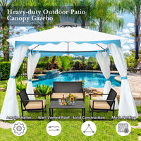Tangkula 10 x 10 ft Patio Steel Gazebo with Side Walls