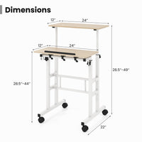 Tangkula Mobile Stand Up Desk, Adjustable Computer Desk, Height Adjustable and Special Tilting Surface Design