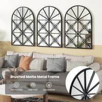 Tangkula 23" x 34" Arched Window Mirror, Modern Decorative Arch Mirror