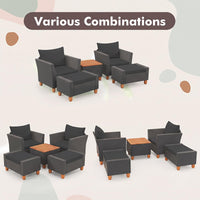 Tangkula 5 Pieces Patio Furniture Set with Coffee Table