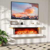 Tangkula 50" Fireplace Mantel with 36 Inches 3-Sided Fire Place