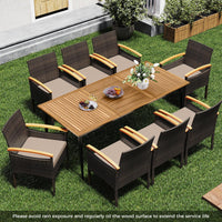Tangkula 9 Pieces Patio Wicker Dining Set