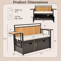 Tangkula 45 Gallon Outdoor Bench with Storage