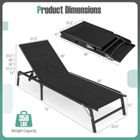 Tangkula Lot de 2 chaises longues d'extérieur Tangkula pour terrasse