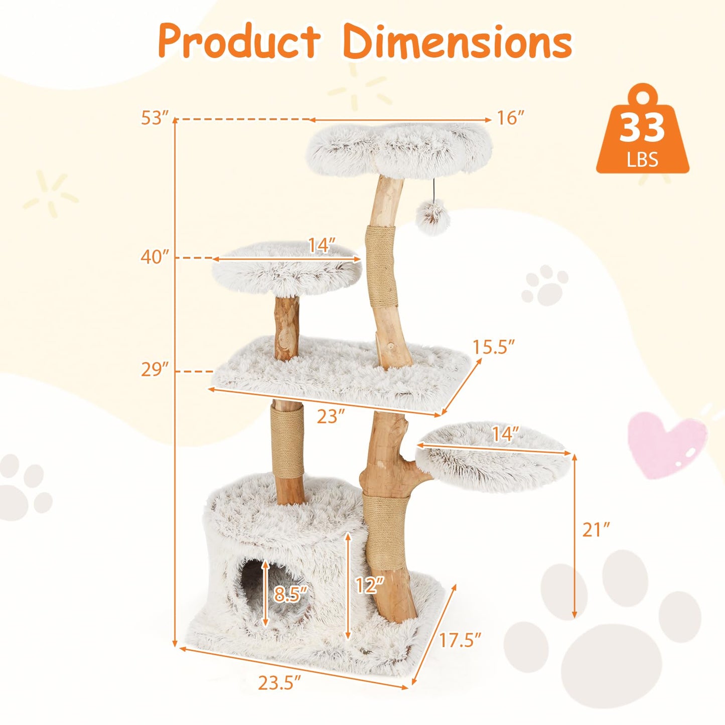 Tangkula 53 Inch Modern Cat Tree