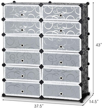 Tangkula 12-Cube Shoe Rack, DIY Cubes Storage Cabinet