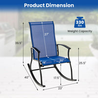 Tangkula Patio Rocking Chairs Set of 2/4, Outdoor Rocking Chair with Smooth & Safe Rocking Motion, Ergonomic Backrest
