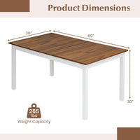 Tangkula 60" Wooden Rectangular Dining Table for 4-6 People