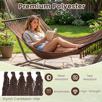 Tangkula 10.5FT Caribbean Double Hammock Heavy Duty Portable