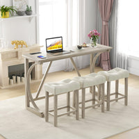 Tangkula 4 Piece Bar Table with Stools for Living Room