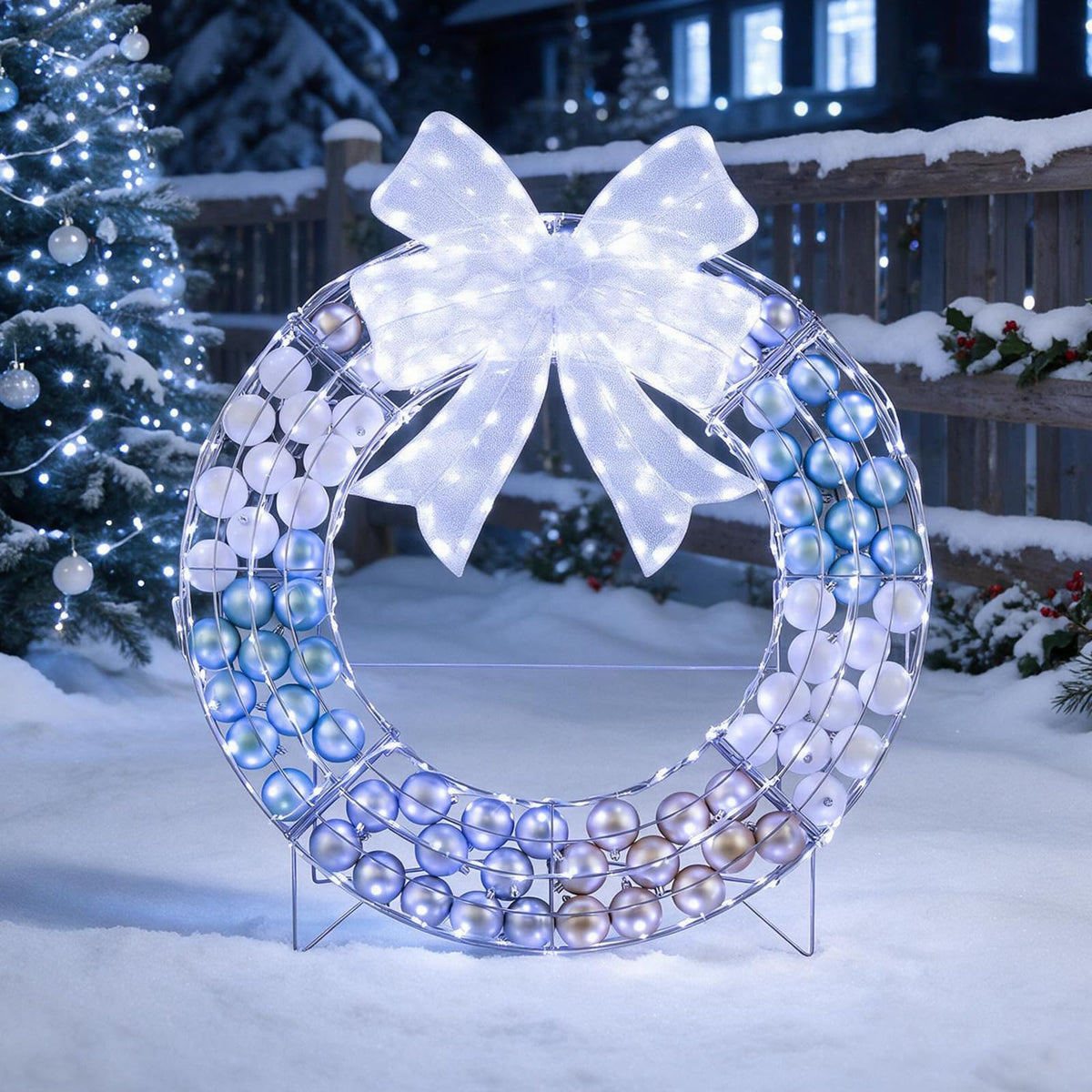 Tangkula 36" Lighted Christmas Wreath Decoration