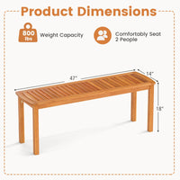 Tangkula 47" Patio Dining Bench with Slatted Seat