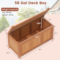 Tangkula 58 Gallon Wood Deck Box for Garden