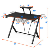 Tangkula Computer Desk Gaming Desk with Headset Hook