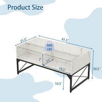 Tangkula LED Coffee Table with 4 Storage Cubes